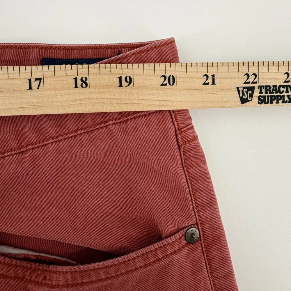 Polo Ralph Lauren Mens Salmon Red Stretch Cotton Straight Leg Pants 41x30